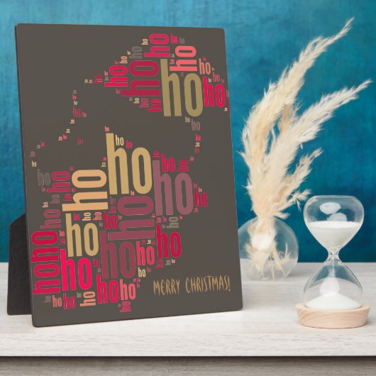 サンタクロースワードクラウドホーホホホ フォトプラーク (側面)