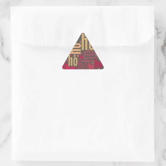 サンタクロースワードクラウドホーホホホ 三角形シール (バッグ)