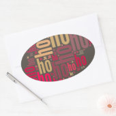 サンタクロースワードクラウドホーホホホ 楕円形シール (封筒)