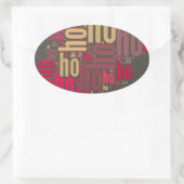 サンタクロースワードクラウドホーホホホ 楕円形シール (バッグ)