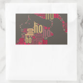 サンタクロースワードクラウドホーホホホ 長方形シール (バッグ)