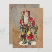 サンタクロースヴィンテージアンティーククリスマス シーズンポストカード (正面/裏面)