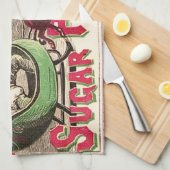 サンタクロースヴィンテージイラストレーションスリー キッチンタオル (四つ折り)