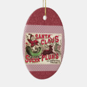 サンタクロースヴィンテージイラストレーションスリー セラミックオーナメント (右)