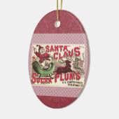 サンタクロースヴィンテージイラストレーションスリー セラミックオーナメント (左)