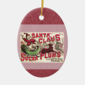 サンタクロースヴィンテージイラストレーションスリー セラミックオーナメント (正面)