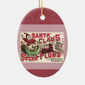 サンタクロースヴィンテージイラストレーションスリー セラミックオーナメント (裏面)