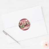 サンタクロースヴィンテージイラストレーションスリー ラウンドシール (封筒)