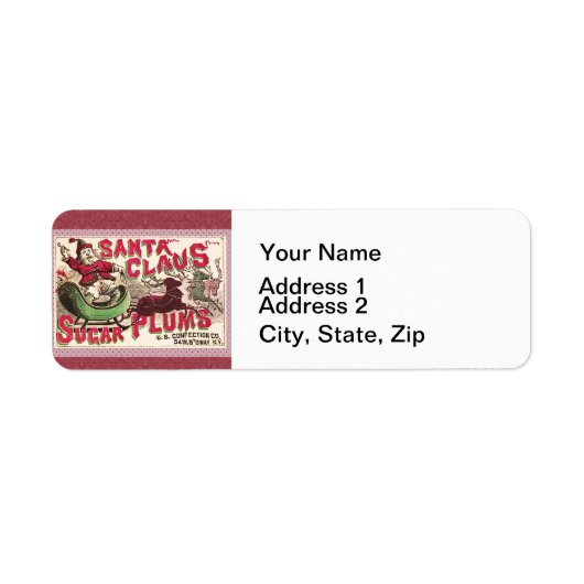 サンタクロースヴィンテージイラストレーションスリー ラベル (正面)