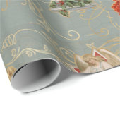 サンタクロースヴィンテージエンジェルクリスマスセージ台本 ラッピングペーパー (ロールコーナー)