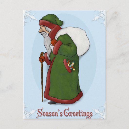 サンタクロースヴィンテージスタイルポストカード シーズンポストカード (正面)