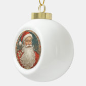 サンタクロースヴィンテージスノーフレークフレームオーナメント セラミックボールオーナメント (右)