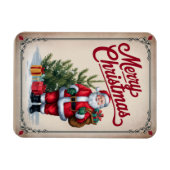 サンタクロースヴィンテージメリークリスマスマグネット マグネット (横)