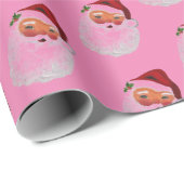 サンタクロースヴィンテージレトロクリスマスキュート魅力的 ラッピングペーパー (ロールコーナー)
