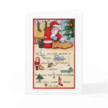 サンタクロースヴィンテージ詩，クリスマス，アールデコ