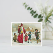 サンタクロース与えのおもちゃを良い子供に、ヴィンテージ ポストカード (スタンド正面)
