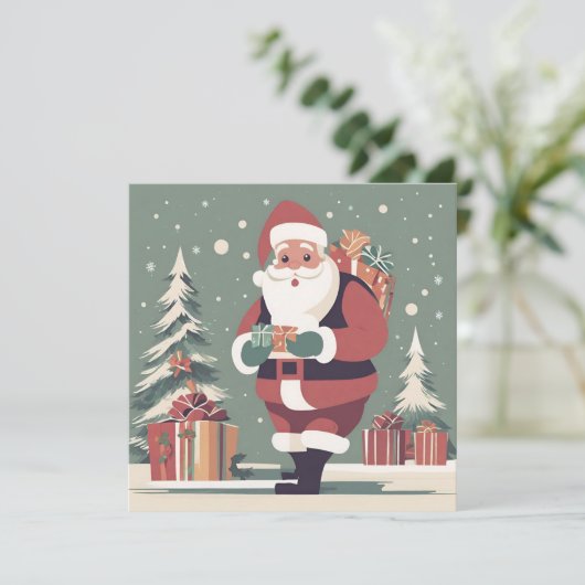 サンタクロース中世紀型モダンクリスマスパーティー 招待状 (スタンド正面)