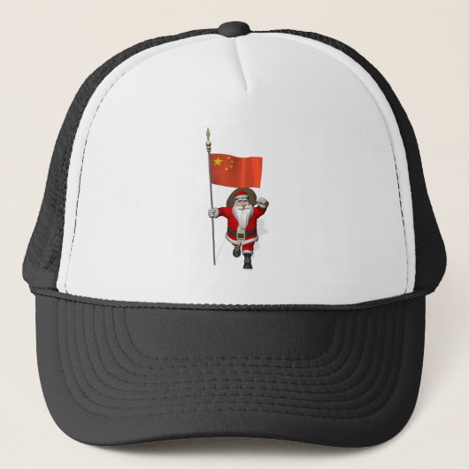 サンタクロース中国旗 キャップ (正面)