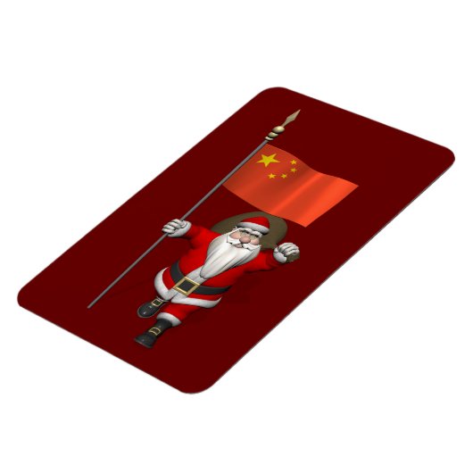 サンタクロース中国旗 マグネット (左側)