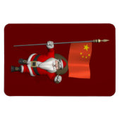 サンタクロース中国旗 マグネット (横)