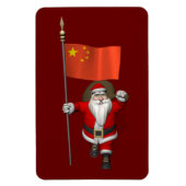 サンタクロース中国旗 マグネット (縦)