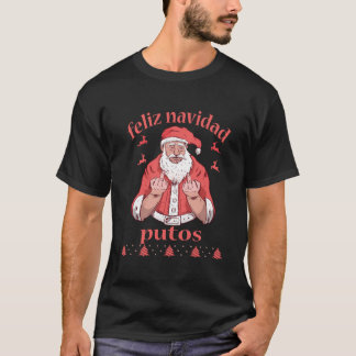サンタクロース中指フェリーズNavidad Putos醜い Tシャツ