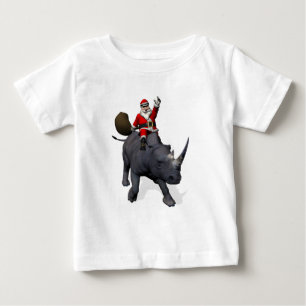 サンタクロース乗りサイ・サイ ベビーTシャツ