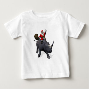 サンタクロース乗りサイ・サイ ベビーTシャツ