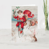 サンタクロース乗用自転車、トナカイとウサギ シーズンカード (正面)