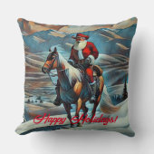 サンタクロース乗馬クリスマス クッション (正面)