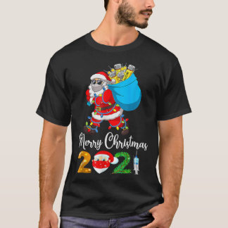 サンタクロース予防接種クリスマスライトメリークリスマス Tシャツ