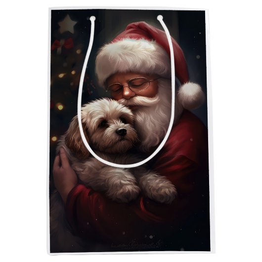 サンタクロース付きコックポークリスマスフェスティバル ミディアムペーパーバッグ (正面)