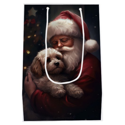 サンタクロース付きコックポークリスマスフェスティバル ミディアムペーパーバッグ (裏面)