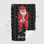 サンタクロース付きゴルファー用のゴルフクリスマスタオル ゴルフタオル (インサイチュ)