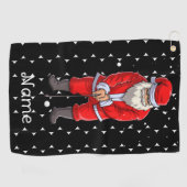 サンタクロース付きゴルファー用のゴルフクリスマスタオル ゴルフタオル (横)