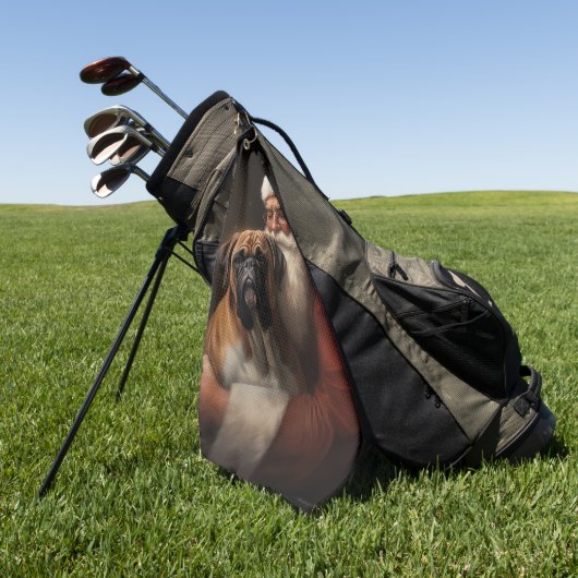 サンタクロース付きボクサーフェスティバルクリスマス ゴルフタオル (グリーン)