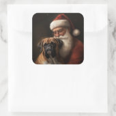 サンタクロース付きボクサーフェスティバルクリスマス スクエアシール (バッグ)