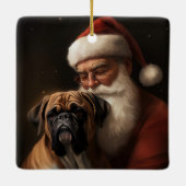 サンタクロース付きボクサーフェスティバルクリスマス セラミックオーナメント (裏面)