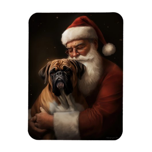 サンタクロース付きボクサーフェスティバルクリスマス マグネット (縦)