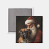 サンタクロース付きボクサーフェスティバルクリスマス マグネット (正面/裏面)