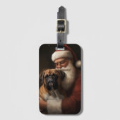 サンタクロース付きボクサーフェスティバルクリスマス ラゲッジタグ (正面縦)