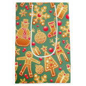 サンタクロース休日の挨拶 –  ミディアムペーパーバッグ (裏面)