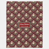 サンタクロース伝統的深いレッドホリデーブランケット フリースブランケット (正面)