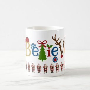 サンタクロース信じクリスマス コーヒーマグカップ