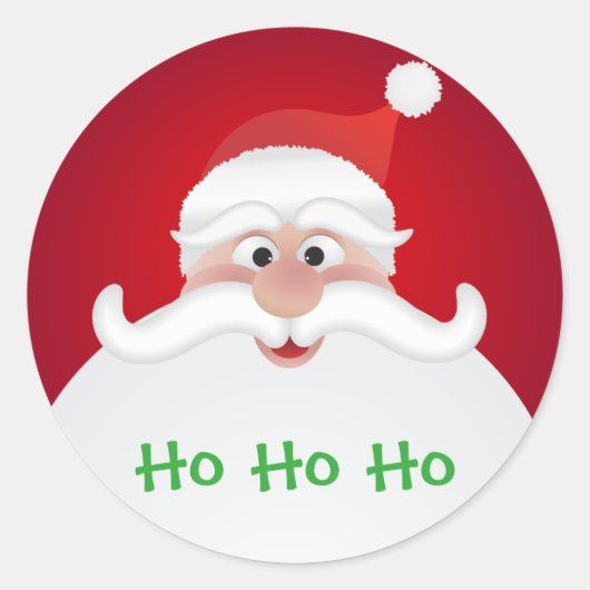 サンタクロース光沢、大、3インチ(6枚) ラウンドシール (正面)