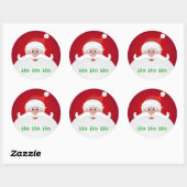 サンタクロース光沢、大、3インチ(6枚) ラウンドシール (シート)