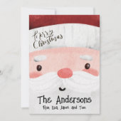 サンタクロース写真ギフトメリークリスマスツリー シーズンカード (正面)