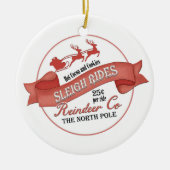 サンタクロース写真クリスマスパーソナライズされた セラミックオーナメント (正面)