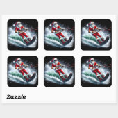 サンタクロース冬のフェスティバルで水上スキー スクエアシール (シート)