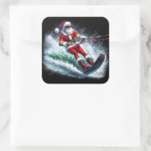 サンタクロース冬のフェスティバルで水上スキー スクエアシール (バッグ)
